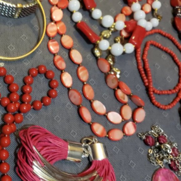 Estate Lot Vintage Jewelry Rhinestones Pink Turquoise 14 Pieces - Picture 7 of 9